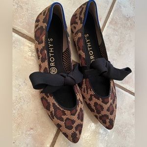 Rothy’s Retired BRAND NEW leopard print Mary Jane’s 9.5